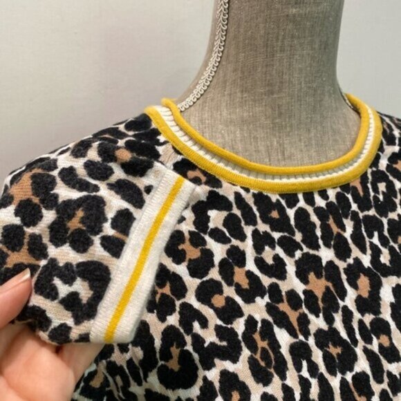 Olsen Leopard print long sleeve sweater Medium pullover - Picture 7 of 16